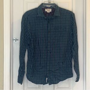 Penguin Green/Blue Plaid Button Down Shirt Size Large Heritage Slim Fit